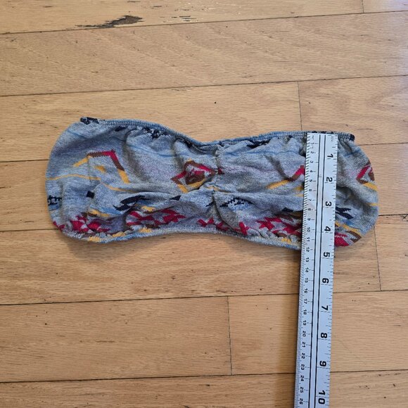 Obey | boho gray Aztec print festival bandeau top | WMS L - Picture 6 of 7